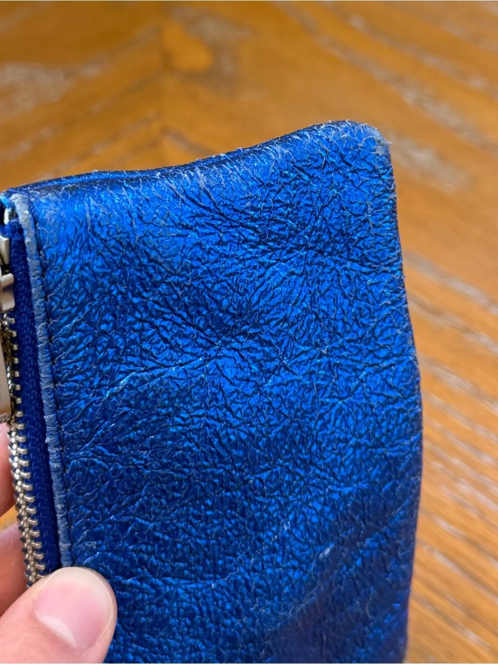 Marc by Marc Jacobs Electric Blue Metallic Coin Purse Pouch Wallet - Picture 10 of 16